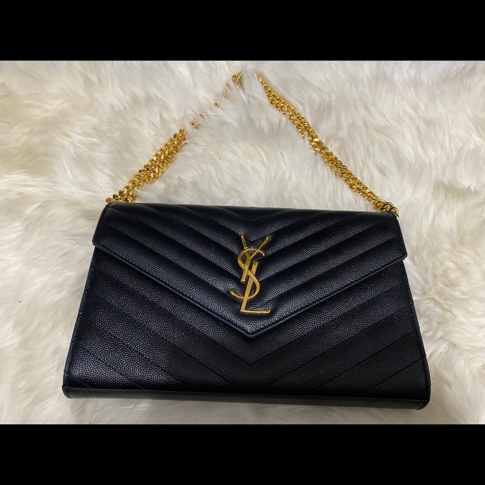 Saint Laurent  Matelasse wallet on chain